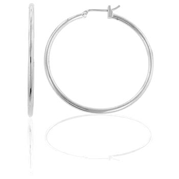 Medium Silver Hoop Earrings Medium Silver Hoop Earrings